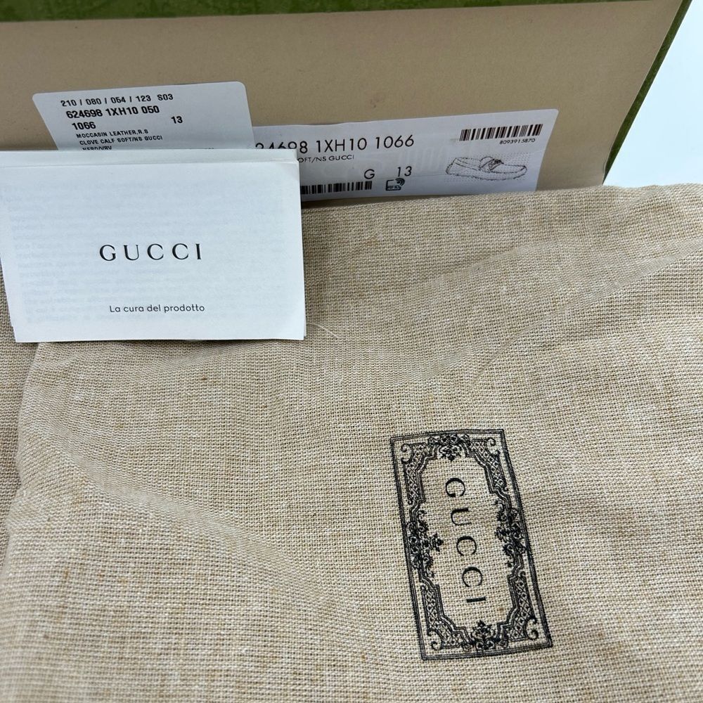 Men’s Gucci atrton web, striped leather driver loafers size 13 fits 13.5 US - Picture 5 of 10